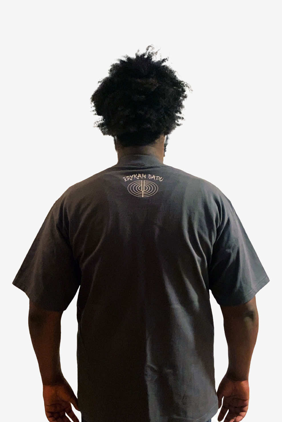 ◆BADBLOOD◆ Dark Classic Stripe T-Shirt Khaki Black w-tee25 Black T-Shirt with Printed Classic Logo in Grey – True Blue