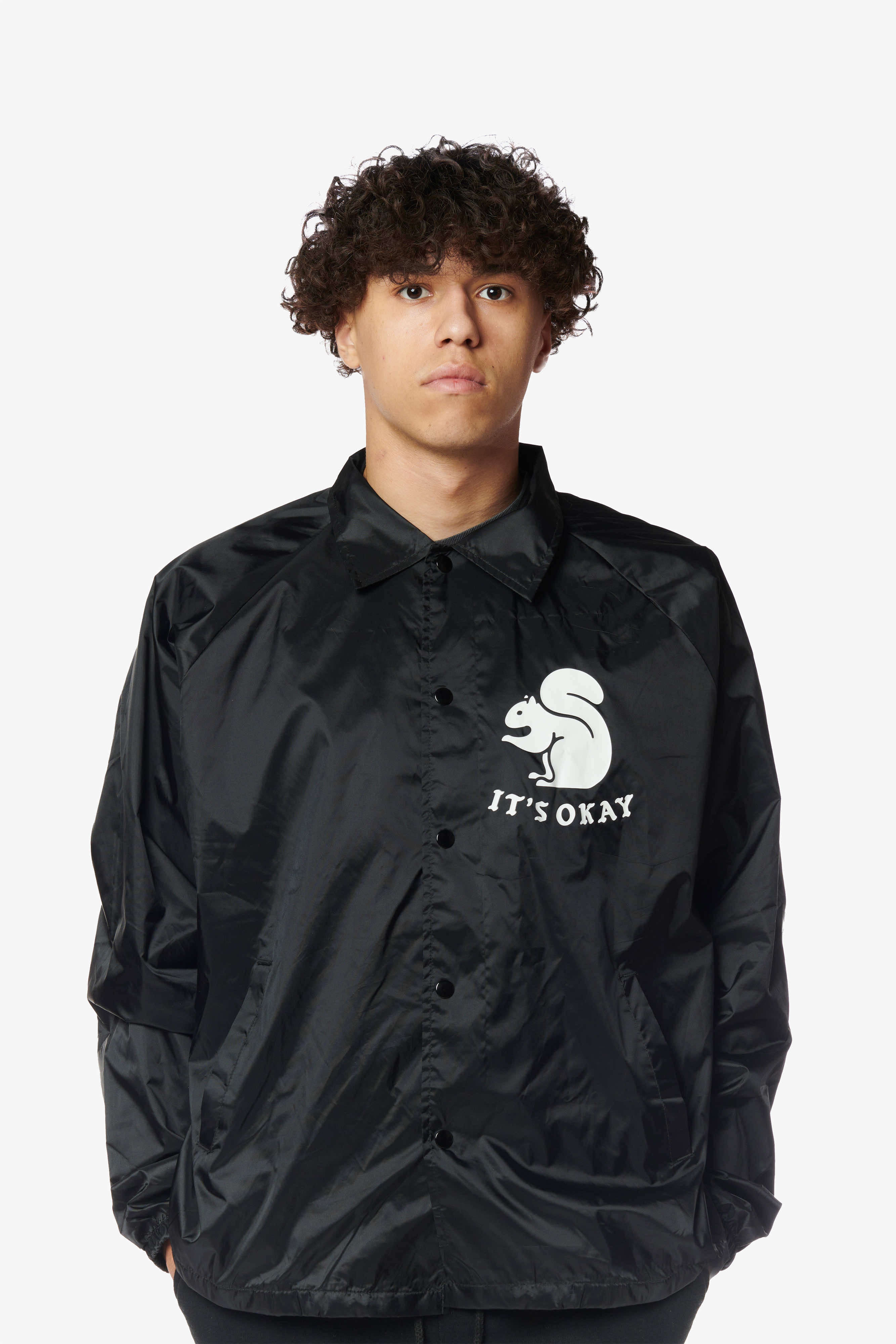 It's Okay Squirrel Coach's Jacket - Black – Badu World Market
