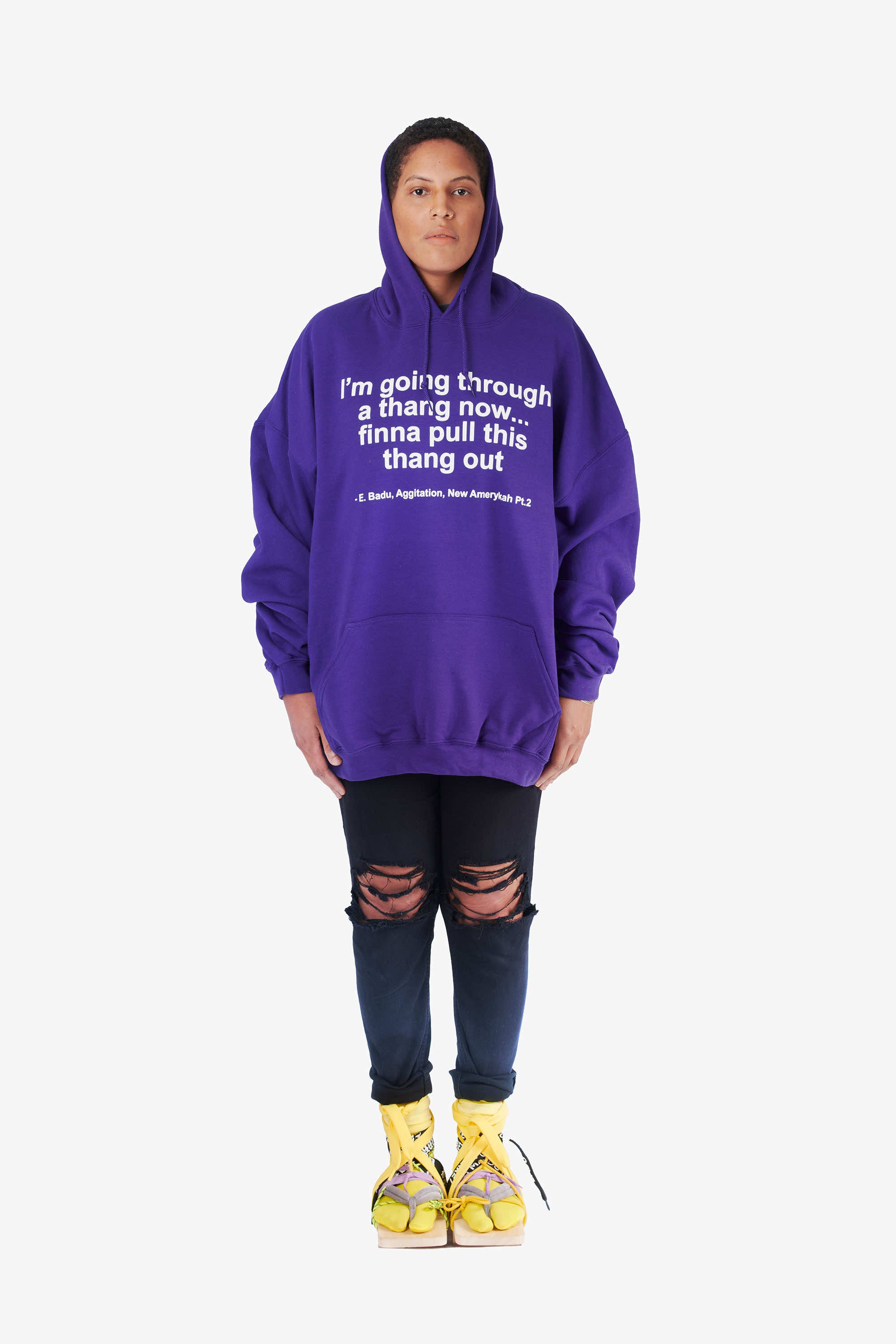 Agitation Lyric Hoodie - Purple – Badu World Market