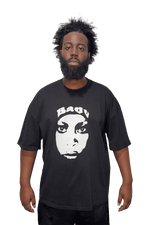 Badu Hooded Face Tee - Black