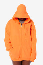 It's Okay Squirrel Zip Up Hoodie - Orange